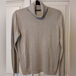 Joseph A. Women's Gold Metallic Sparkle Turtleneck Sweater NWT